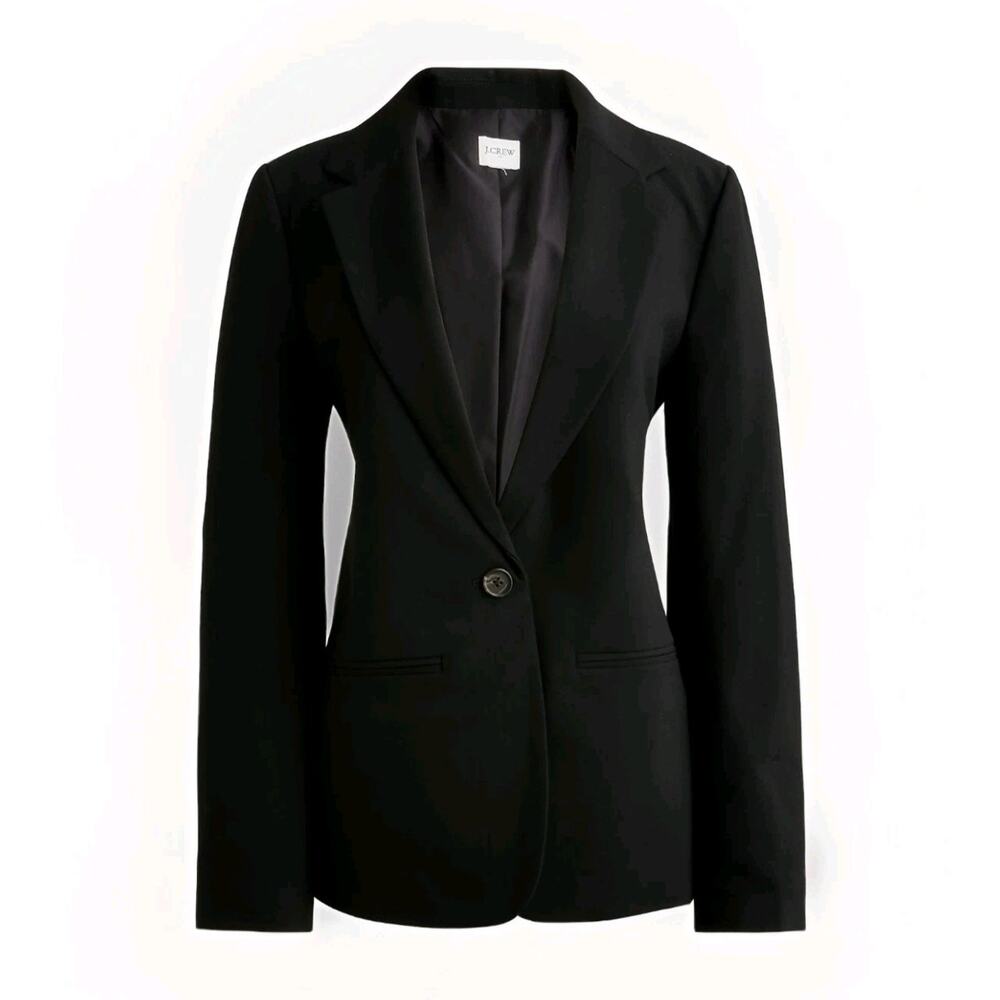 J.Crew One Button Blazer Women Black Basic Office Work Preppy Academia 10 Factor
